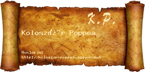Koloszár Poppea névjegykártya